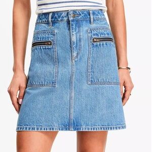 NWT LOFT zip front denim skirt size 8